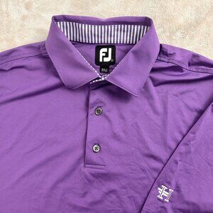 Footjoy Short Sleeve Men’s Large Wicking Golf Polo Shirt Purple Embroidered H
